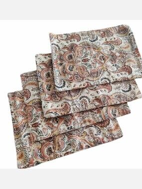 🔥4/$20 Max Studio Home Cotton Fabric Paisley Placemat Set of 4